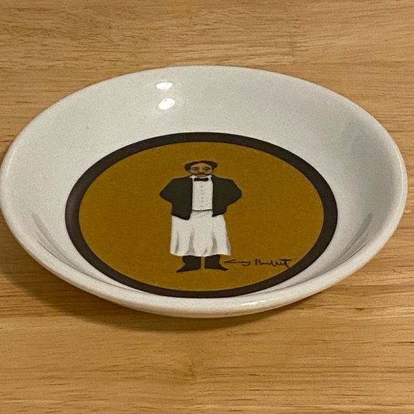Vintage GUY BUFFET art plate Bowl French Waiter graphic Oil Dipping Bowl 2000s - Picture 10 of 10